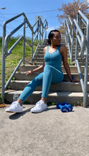 Load image into Gallery viewer, Seamless Active Wear 2 Piece Set- Aqua Blue
